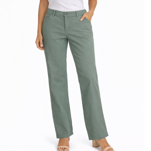 Nanette Lepore Pants - Nanette Lepore pants stretch olive green straight leg business SZ 8 comfort
